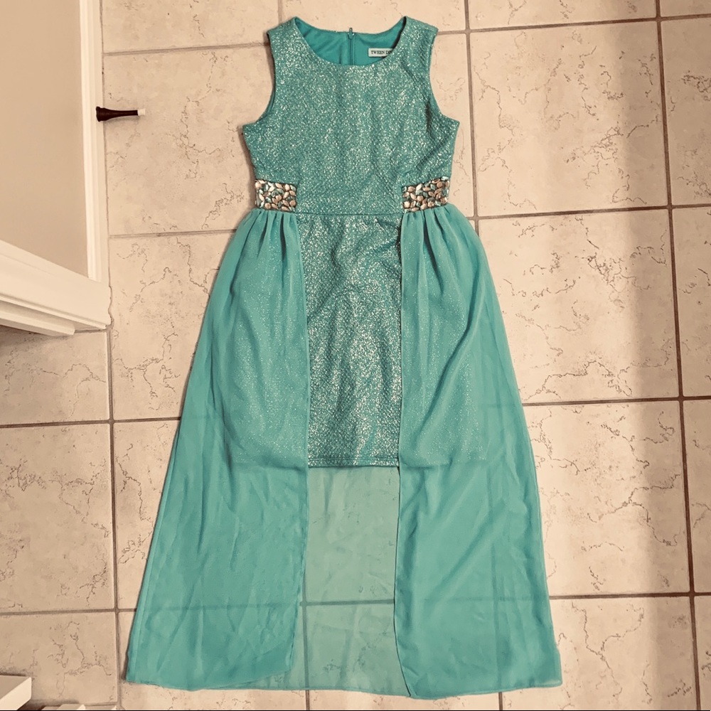 TWEEN DIVA Turquoise Party Dress (Size 12)